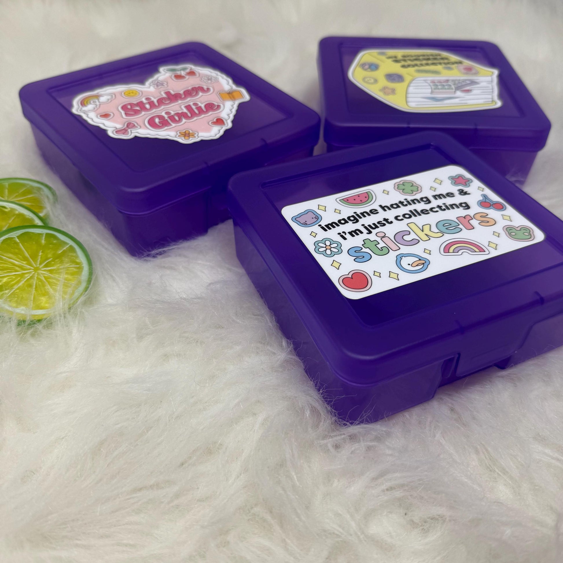 Sticker Box | Kindle Stickers Holder | Sticker Storage Box | Purple Box | Gift for Book Lover | Organizer for Stickers