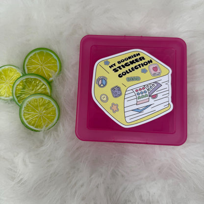Sticker Box | Kindle Stickers Holder | Sticker Storage Box | Pink Box | Gift for Book Lover | Organizer for Stickers