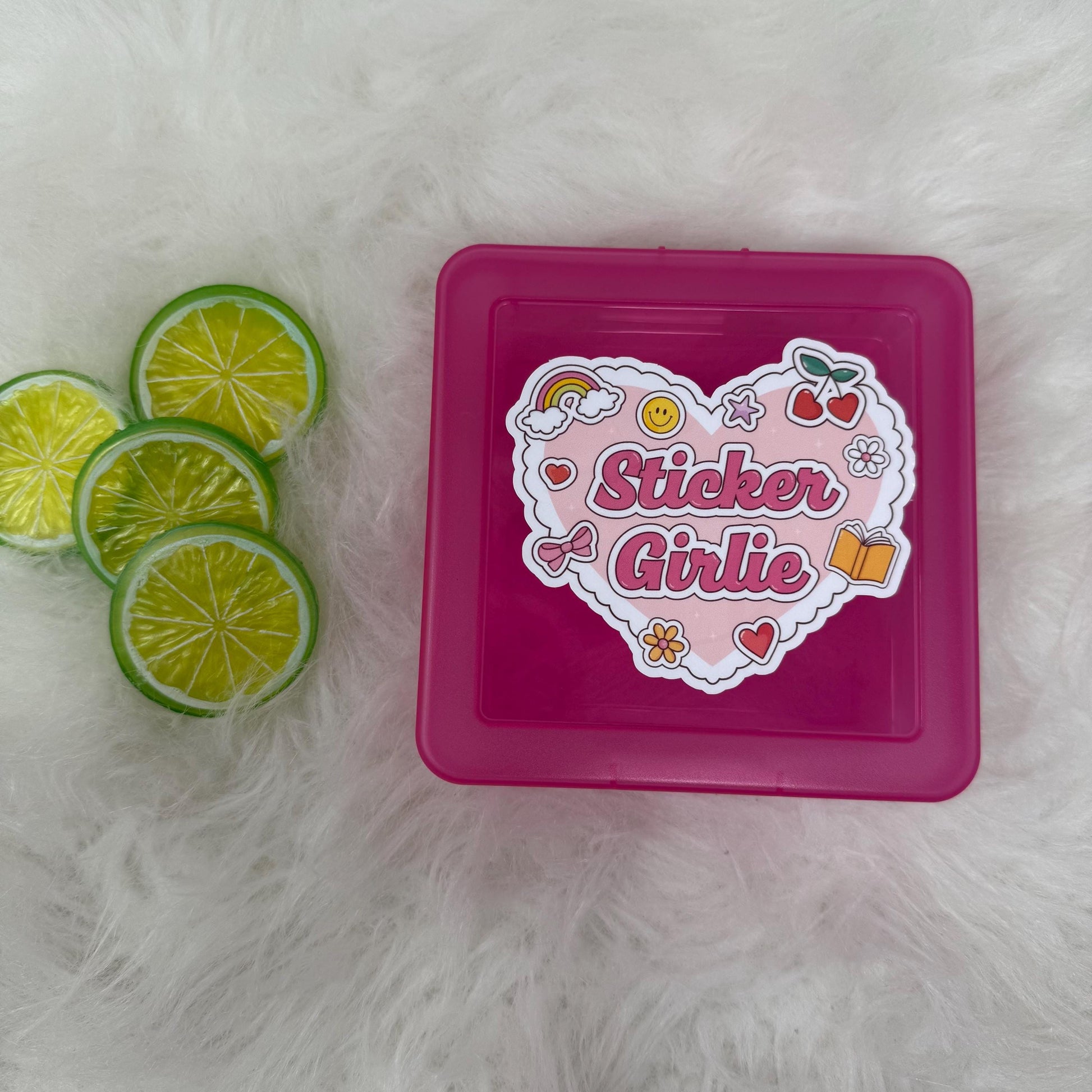 Sticker Box | Kindle Stickers Holder | Sticker Storage Box | Pink Box | Gift for Book Lover | Organizer for Stickers