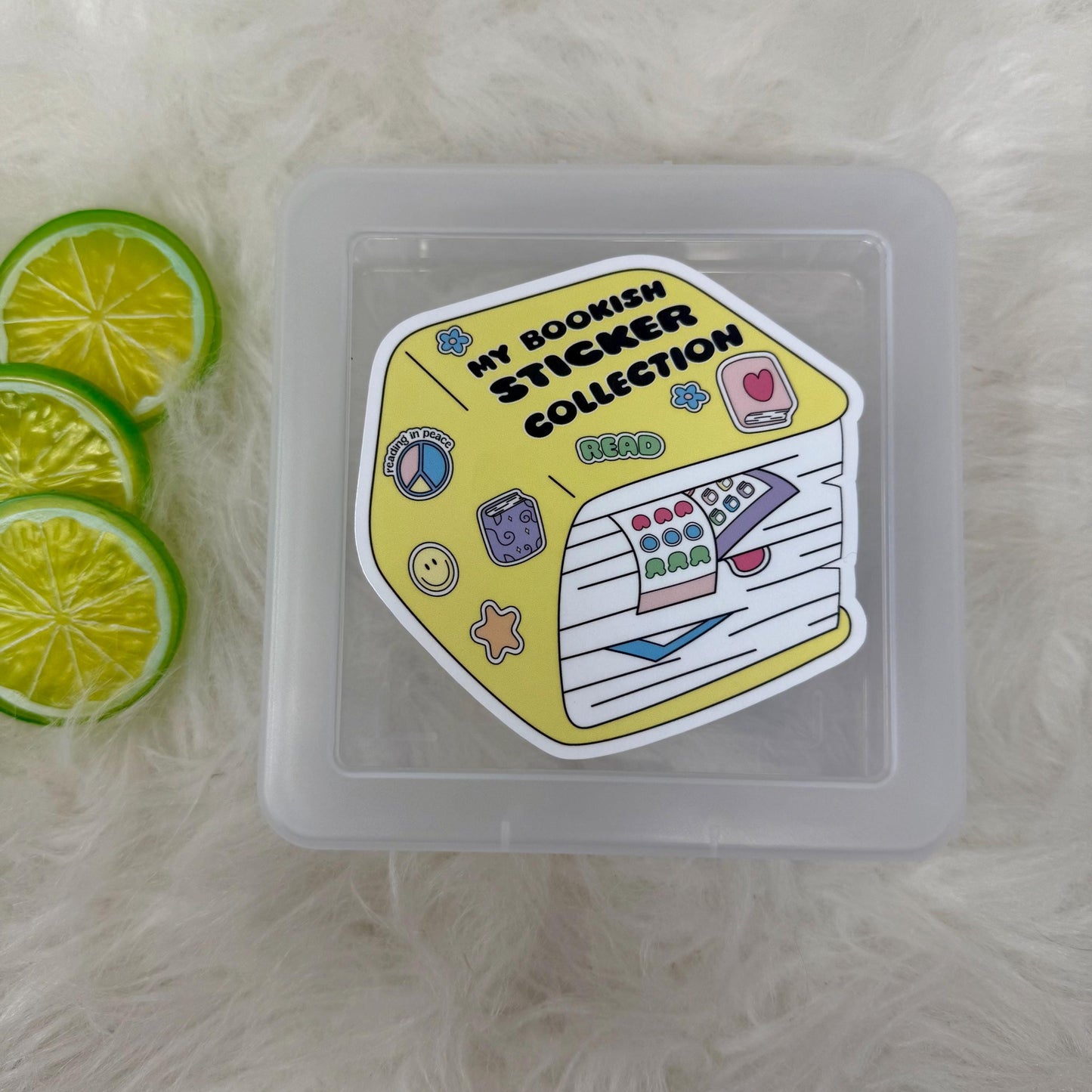 Sticker Box | Kindle Stickers Holder | Sticker Storage Box | Clear Box | Gift for Book Lover | Organizer for Stickers