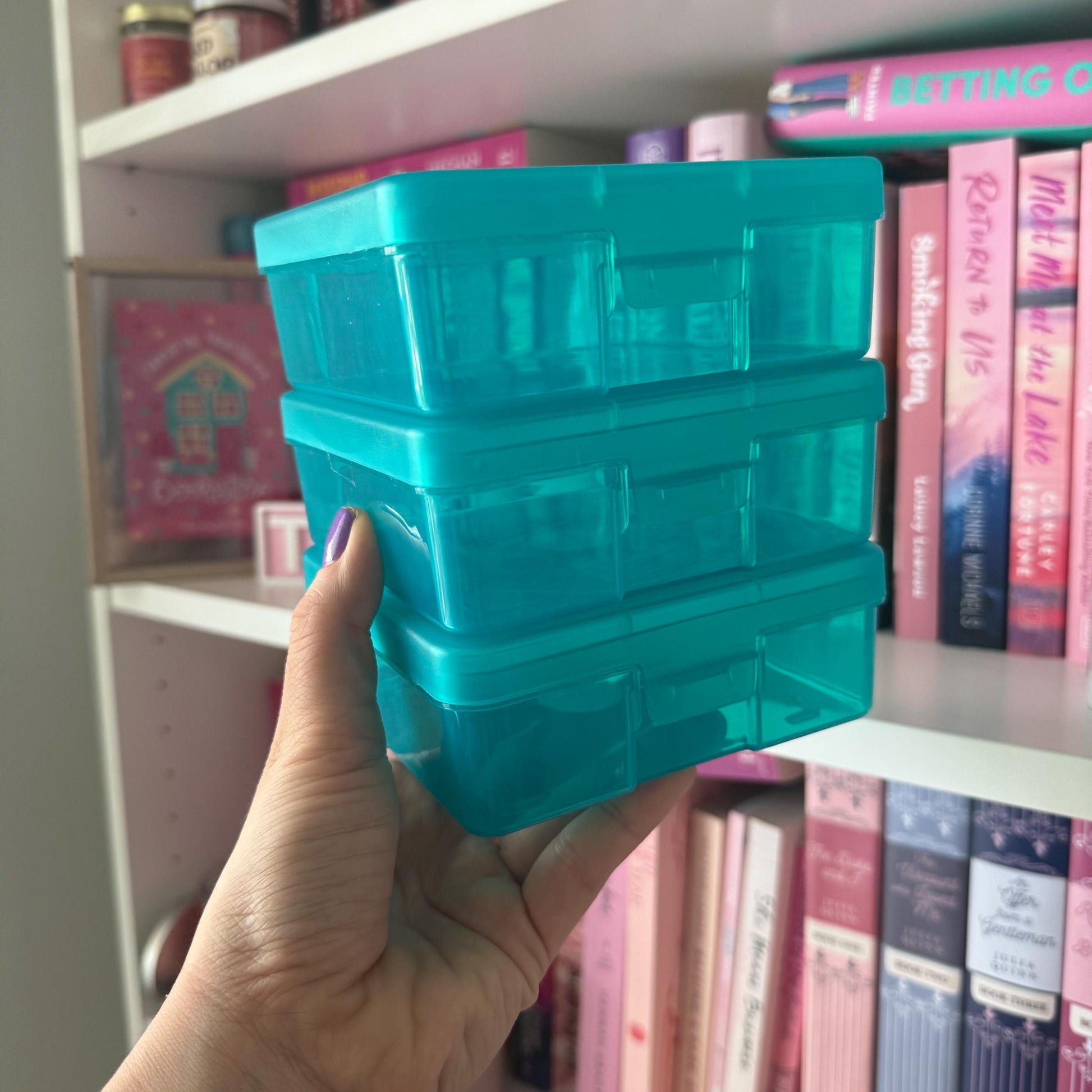 Sticker Box | Kindle Stickers Holder | Sticker Storage Box | Teal Box | Gift for Book Lover | Organizer for Stickers