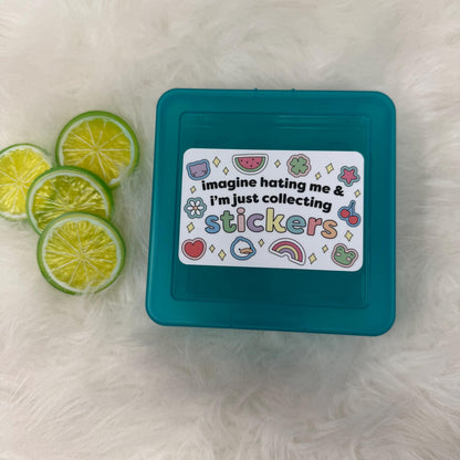Sticker Box | Kindle Stickers Holder | Sticker Storage Box | Teal Box | Gift for Book Lover | Organizer for Stickers
