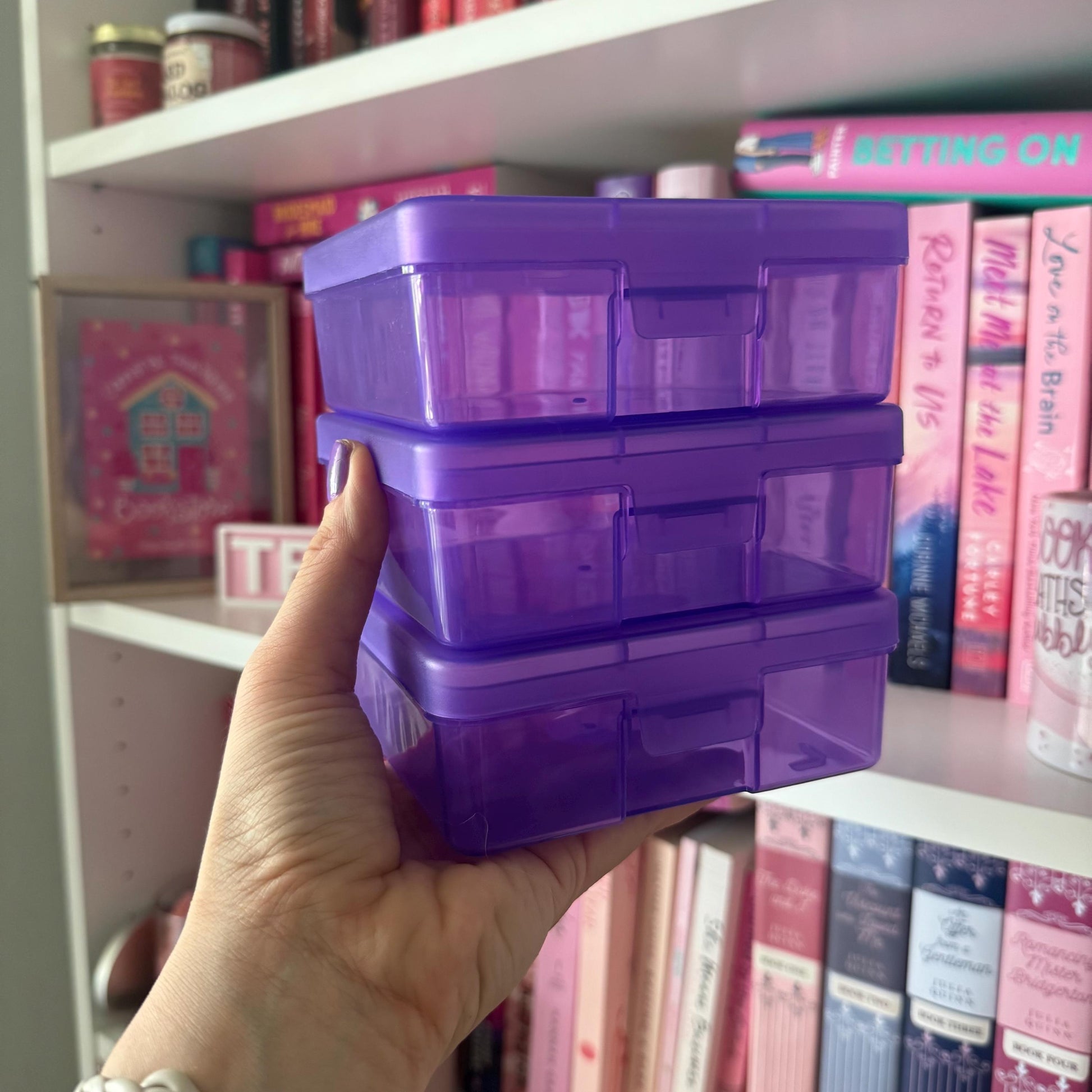 Sticker Box | Kindle Stickers Holder | Sticker Storage Box | Purple Box | Gift for Book Lover | Organizer for Stickers