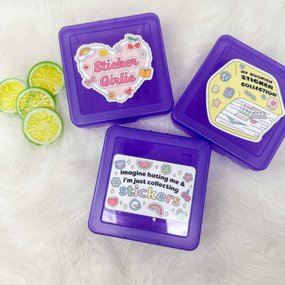 Sticker Box | Kindle Stickers Holder | Sticker Storage Box | Purple Box | Gift for Book Lover | Organizer for Stickers