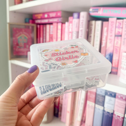 Sticker Girlie Heart Storage Box | Kindle Stickers Holder | Sticker Storage Box | Sticker Box | Gift for Book Lover | Organizer for Stickers