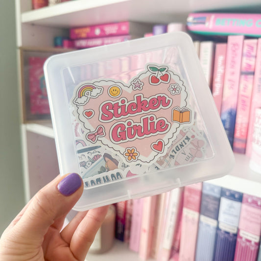 Sticker Girlie Heart Storage Box | Kindle Stickers Holder | Sticker Storage Box | Sticker Box | Gift for Book Lover | Organizer for Stickers