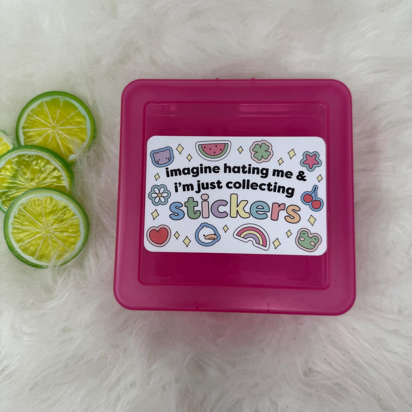 Sticker Box | Kindle Stickers Holder | Sticker Storage Box | Pink Box | Gift for Book Lover | Organizer for Stickers