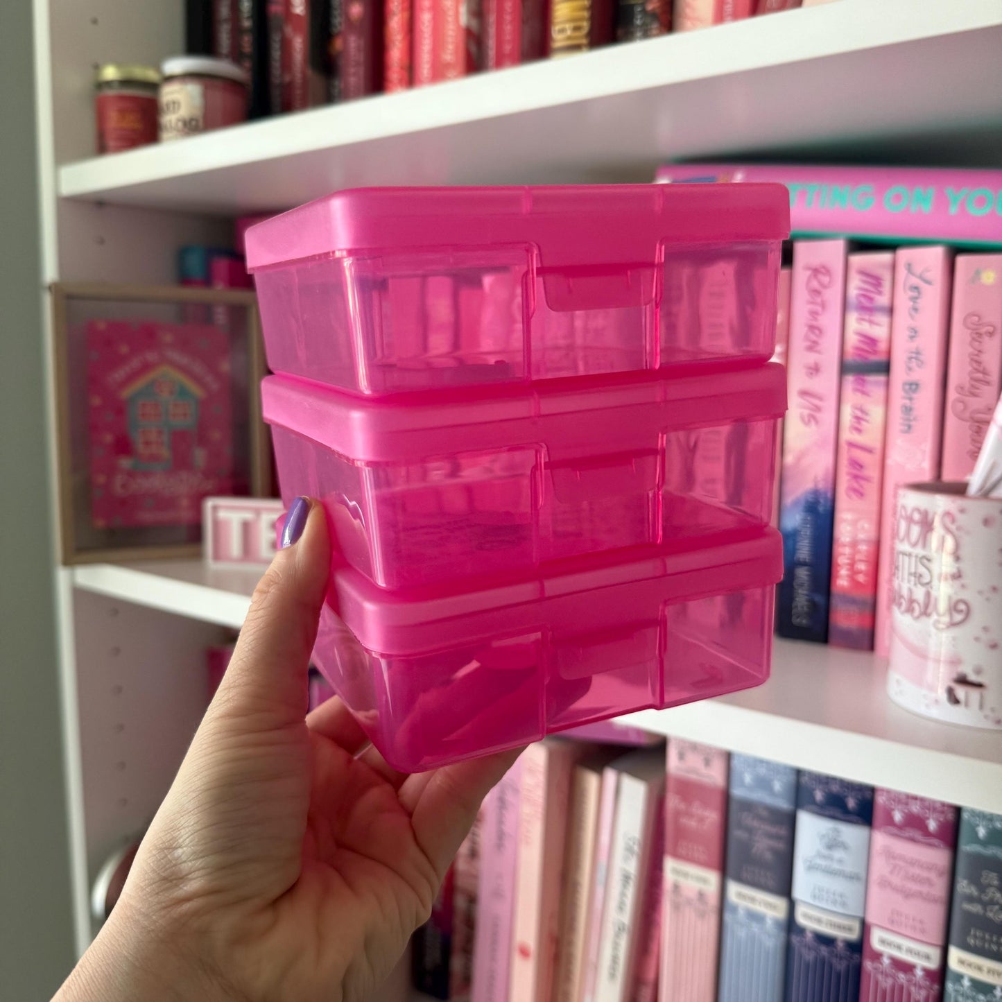 Sticker Box | Kindle Stickers Holder | Sticker Storage Box | Pink Box | Gift for Book Lover | Organizer for Stickers