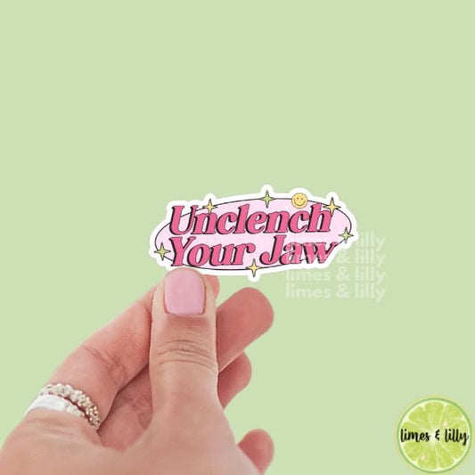 Unclench Your Jaw Vinyl Sticker | Kindle Stickers | Snarky Stickers | Funny Stickers | Trendy Stickers