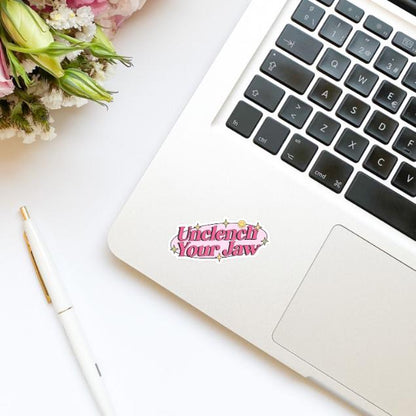 Unclench Your Jaw Vinyl Sticker | Kindle Stickers | Snarky Stickers | Funny Stickers | Trendy Stickers
