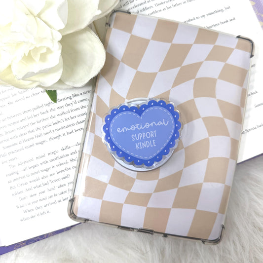 Emotional Support Kindle Blue Heart Magnetic MagSafe Kindle Grip | Kindle Case Grip | Kindle Accessories | MagSafe Kindle Grip | Bookish