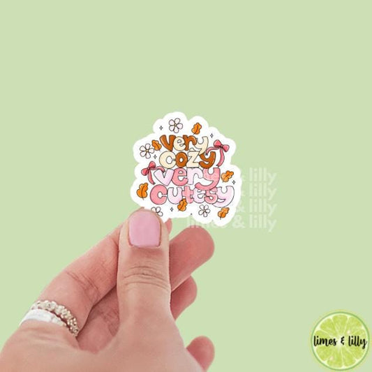 Very Cozy, Very Cutesy Fall Halloween Vinyl Sticker | Girly Sticker | Kindle Stickers | Cute Stickers | Water Bottle Sticker