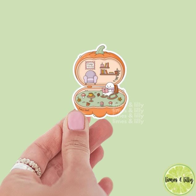 Bookish Ghoul Ghost Pumpkin Polly House Fall Vinyl Sticker | Girly Sticker | Kindle Stickers | Bookish Stickers | Water Bottle Stickers