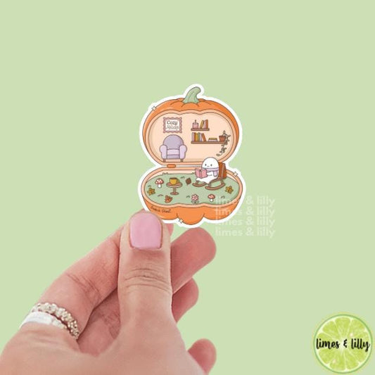 Bookish Ghoul Ghost Pumpkin Polly House Fall Vinyl Sticker | Girly Sticker | Kindle Stickers | Bookish Stickers | Water Bottle Stickers