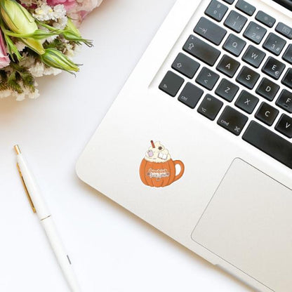 Bookish Spice Latte Fall Pumpkin Spice Latte Vinyl Sticker | Girly Sticker | Kindle Stickers | Bookish Stickers | Water Bottle Stickers