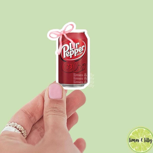 Soda Can Coquette Bow Vinyl Sticker | Soda Sticker | Girly Sticker | Kindle Stickers | Bookish Stickers | Trendy Stickers