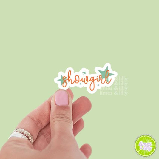 Showgirl Cute Font Stars Word Vinyl Sticker | Cute Stickers | Kindle Stickers | Girly Stickers | Trendy Stickers