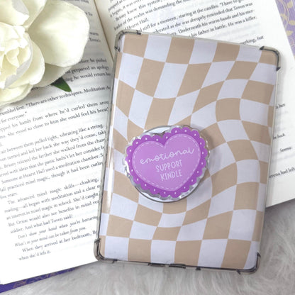 Emotional Support Kindle Purple Heart Magnetic MagSafe Kindle Grip | Kindle Case Grip | Kindle Accessories | MagSafe Kindle Grip | Bookish