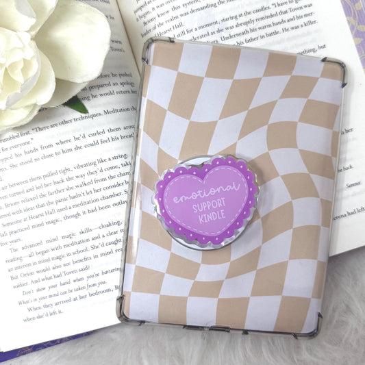 Emotional Support Kindle Purple Heart Magnetic MagSafe Kindle Grip | Kindle Case Grip | Kindle Accessories | MagSafe Kindle Grip | Bookish