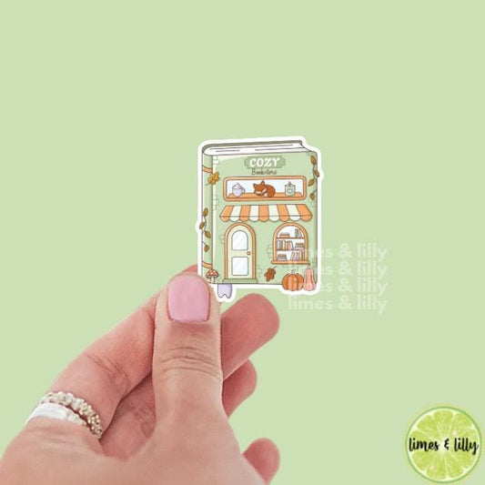 Cozy Bookstore Big Book Fall Vinyl Sticker | Girly Sticker | Kindle Stickers | Bookish Stickers | Water Bottle Stickers