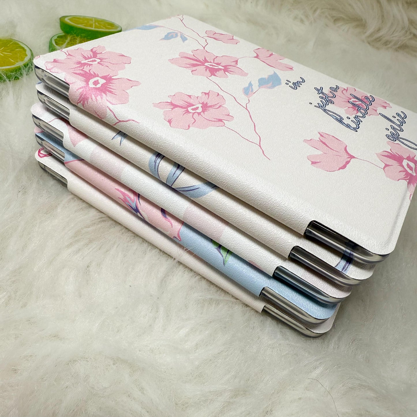 The Girlie Collection Kindle Case | Floral & Bow Clear Back with Hand Strap Case | Kindle Paperwhite 11th 12th Gen Colorsoft | Girly Kindle