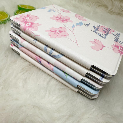 The Girlie Collection Kindle Case | Floral & Bow Clear Back with Hand Strap Case | Kindle Paperwhite 11th 12th Gen Colorsoft | Girly Kindle