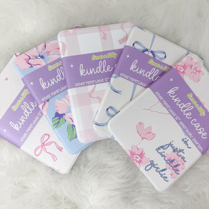 The Girlie Collection Kindle Case | Floral & Bow Clear Back with Hand Strap Case | Kindle Paperwhite 11th 12th Gen Colorsoft | Girly Kindle