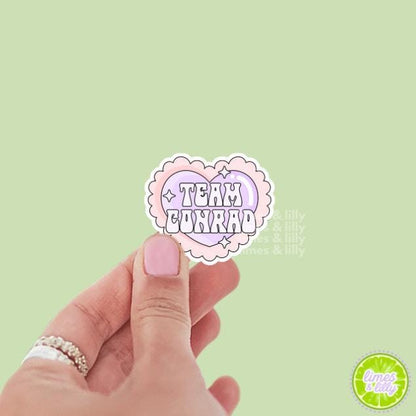 Team Conrad Scallop Heart Coquette Vinyl Sticker | TSITP Vinyl Sticker | Kindle Stickers | Cute Stickers | Bookish Stickers