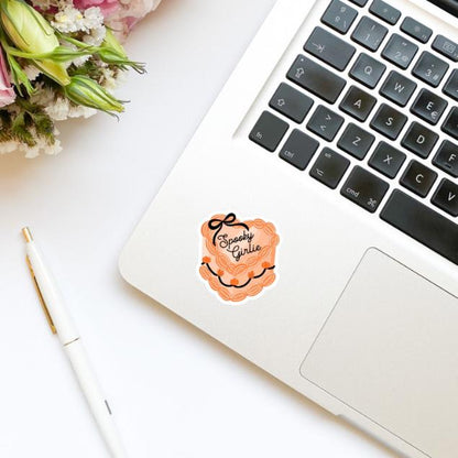 Spooky Girlie Coquette Heart Cake Vinyl Sticker | Water Bottle Sticker | Bookish Stickers | Kindle Stickers | Halloween Stickers | Cozy Fall