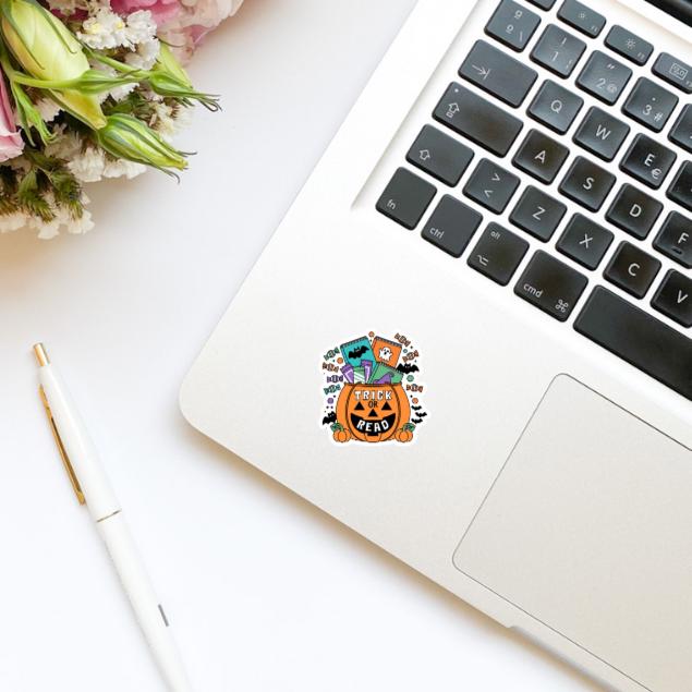 Trick or Read Pumpkin Candy Halloween Fall Vinyl Sticker | Girly Sticker | Kindle Stickers | Bookish Stickers