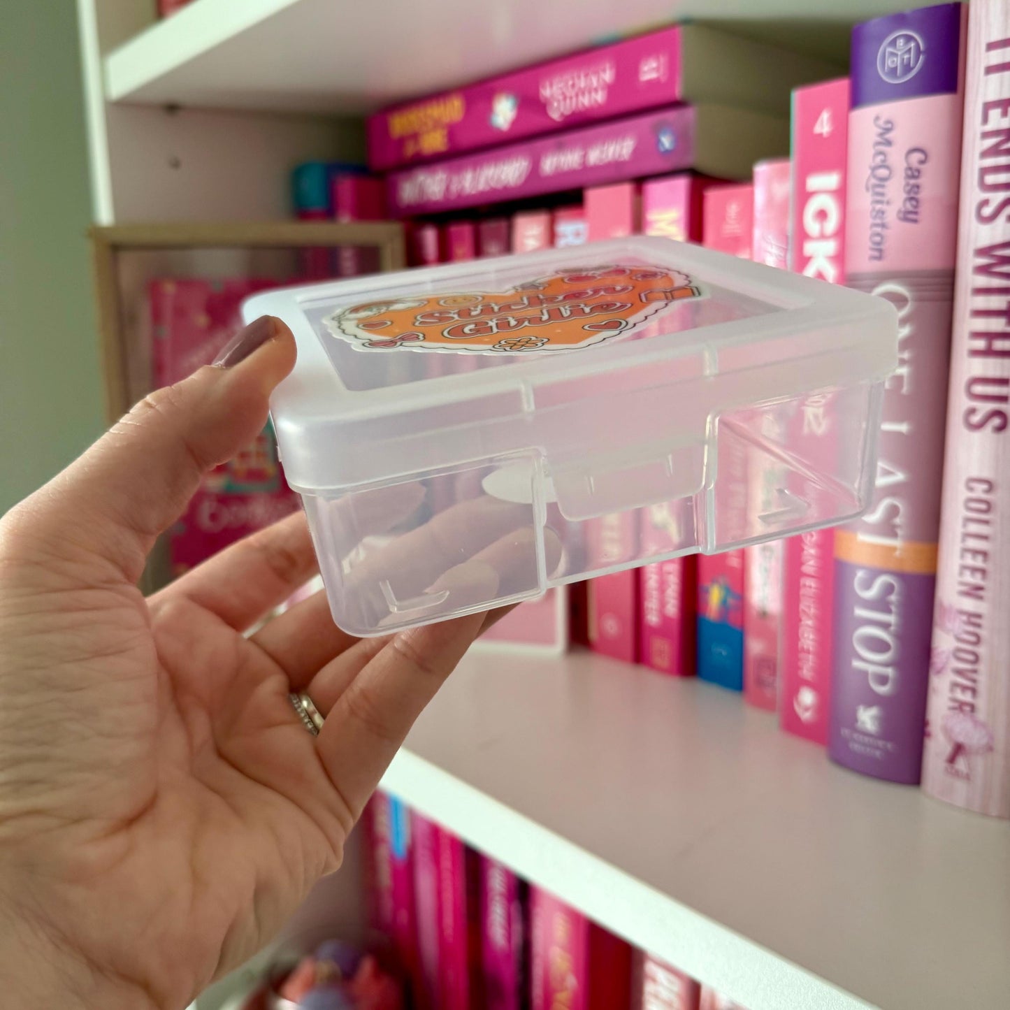 Sticker Girlie Heart Storage Box | Kindle Stickers Holder | Sticker Storage Box | Sticker Box | Gift for Book Lover | Organizer for Stickers