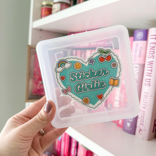 Sticker Girlie Heart Storage Box | Kindle Stickers Holder | Sticker Storage Box | Sticker Box | Gift for Book Lover | Organizer for Stickers
