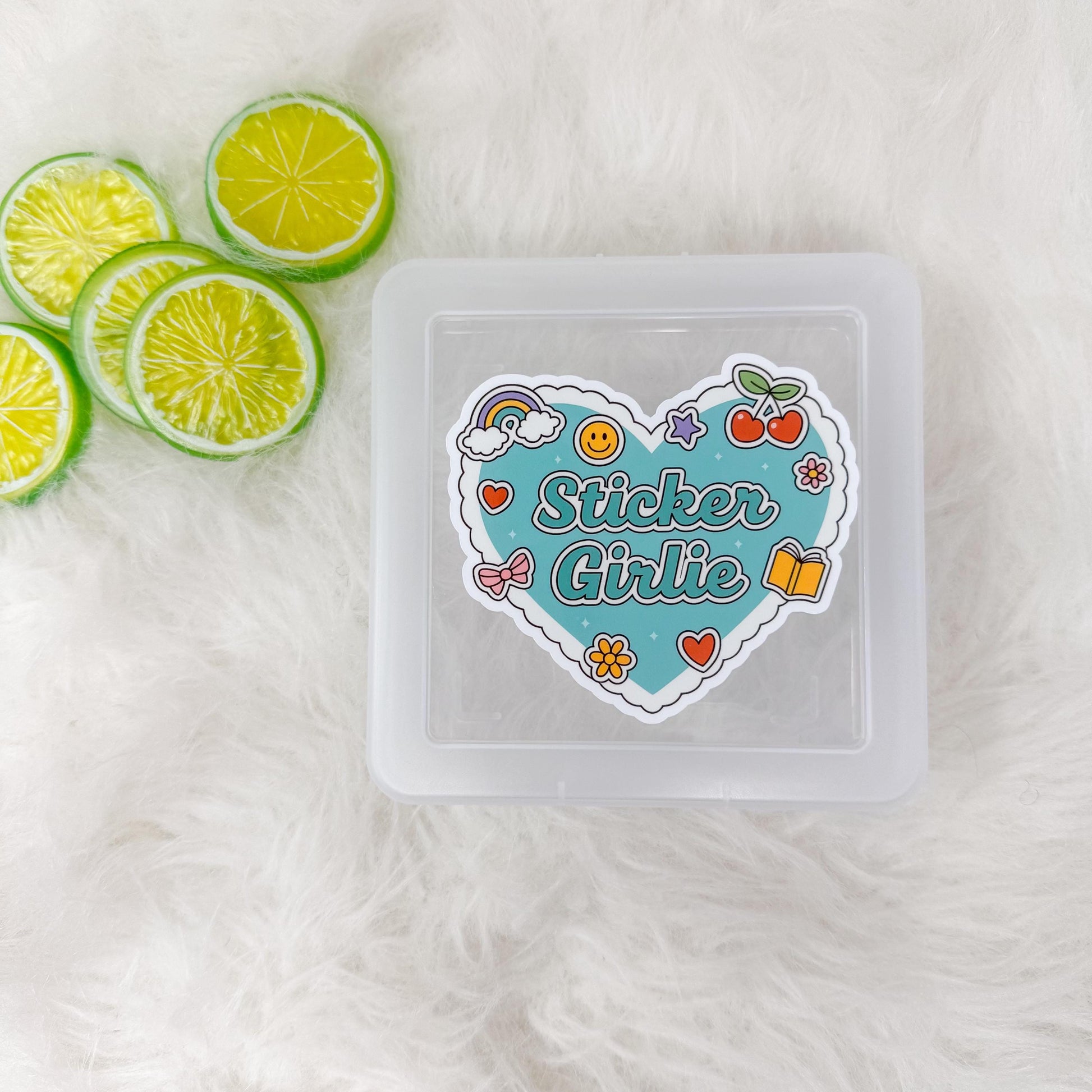 Sticker Girlie Heart Storage Box | Kindle Stickers Holder | Sticker Storage Box | Sticker Box | Gift for Book Lover | Organizer for Stickers