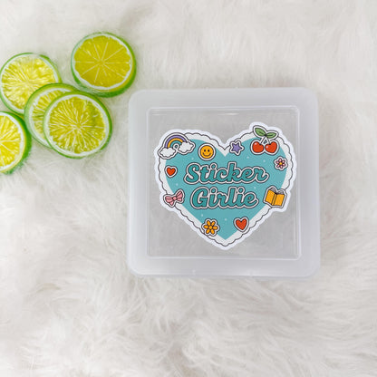 Sticker Girlie Heart Storage Box | Kindle Stickers Holder | Sticker Storage Box | Sticker Box | Gift for Book Lover | Organizer for Stickers
