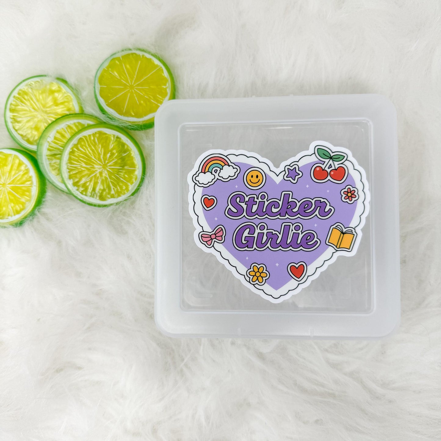 Sticker Girlie Heart Storage Box | Kindle Stickers Holder | Sticker Storage Box | Sticker Box | Gift for Book Lover | Organizer for Stickers