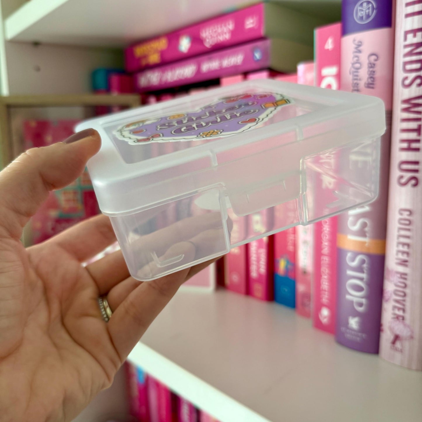 Sticker Girlie Heart Storage Box | Kindle Stickers Holder | Sticker Storage Box | Sticker Box | Gift for Book Lover | Organizer for Stickers