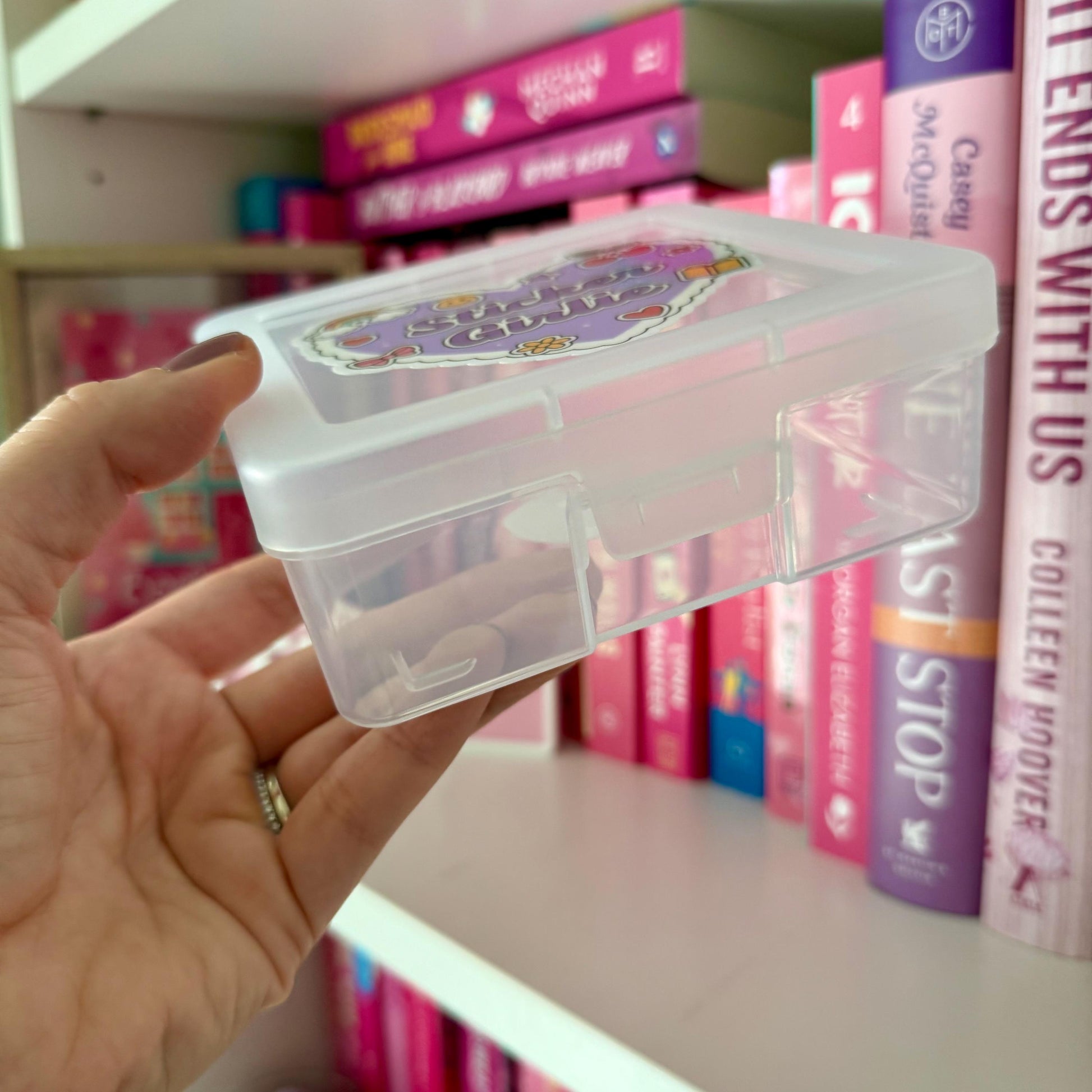 Sticker Girlie Heart Storage Box | Kindle Stickers Holder | Sticker Storage Box | Sticker Box | Gift for Book Lover | Organizer for Stickers