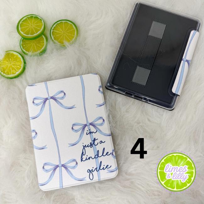 The Girlie Collection Kindle Case | Floral & Bow Clear Back with Hand Strap Case | Kindle Paperwhite 11th 12th Gen Colorsoft | Girly Kindle
