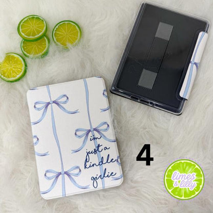 The Girlie Collection Kindle Case | Floral & Bow Clear Back with Hand Strap Case | Kindle Paperwhite 11th 12th Gen Colorsoft | Girly Kindle