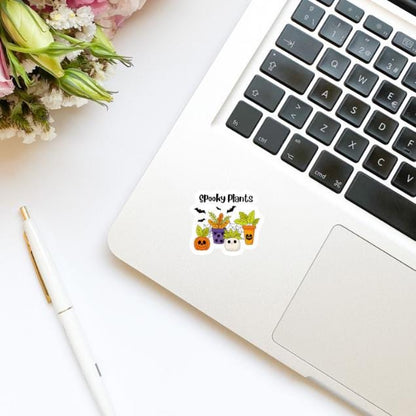 Spooky Plants Cute Vinyl Sticker | Water Bottle Sticker | Trendy Stickers | Kindle Stickers | Halloween Stickers | Plant Mom | Fall