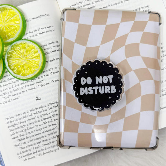 Do Not Disturb Black Scallop Circle Magnetic MagSafe Kindle Grip | Pop Grip | Kindle Accessories | MagSafe Kindle Grip | Phone Grip