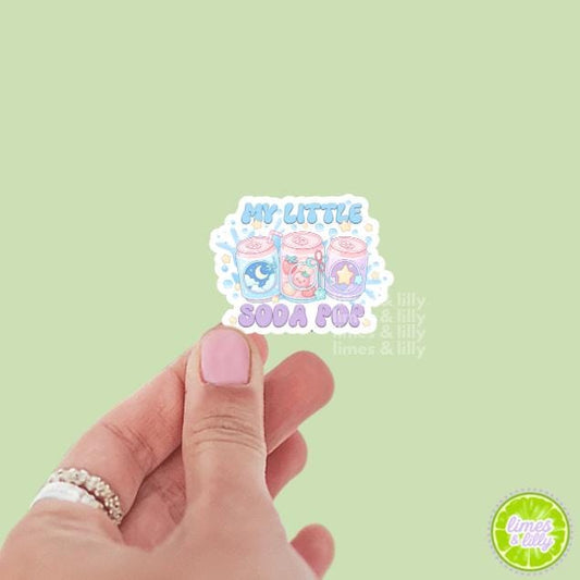My Little Soda Pop Vinyl Sticker | Cute Pastel Kawaii Can Drink Sticker | Whimsical Water Bottle & Laptop Sticker | Kindle Stickers