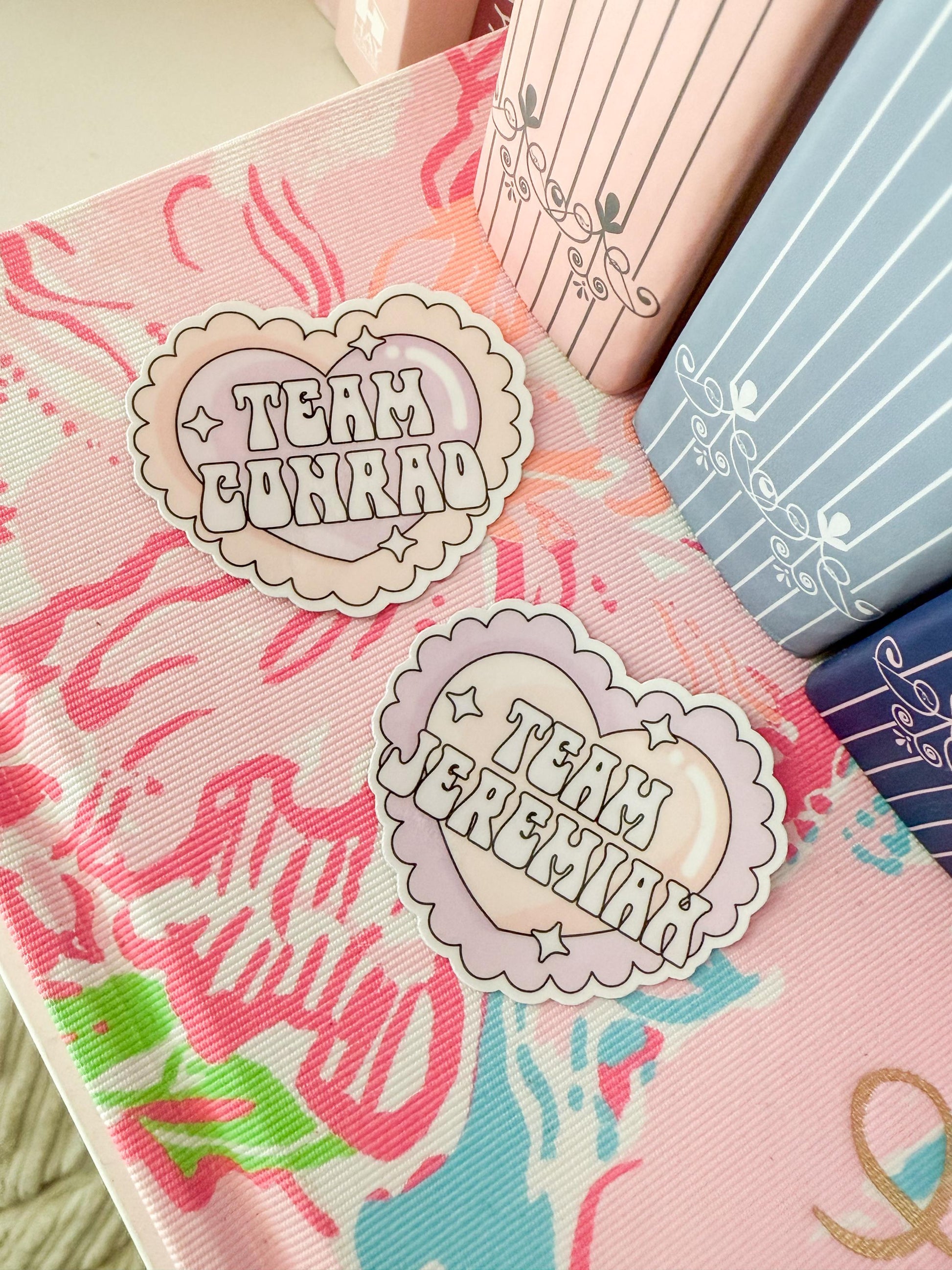 Team Conrad Scallop Heart Coquette Vinyl Sticker | TSITP Vinyl Sticker | Kindle Stickers | Cute Stickers | Bookish Stickers