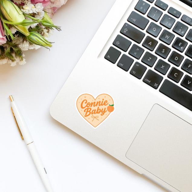Connie Baby Retro Heart Peaches Vinyl Sticker | TSITP Vinyl Sticker | Conrad | Kindle Stickers | Bookish Stickers | Trendy Stickers
