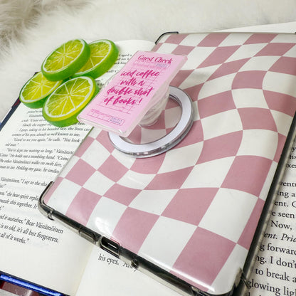 Guest Check Iced Coffee with a Double Shot of Books Magnetic MagSafe Kindle Grip | Kindle Accessories | Phone Pop Grip | E-reader Grip
