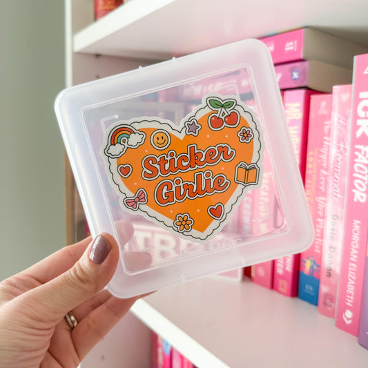 Sticker Girlie Heart Storage Box | Kindle Stickers Holder | Sticker Storage Box | Sticker Box | Gift for Book Lover | Organizer for Stickers