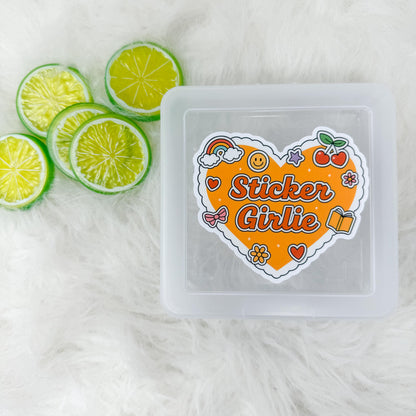 Sticker Girlie Heart Storage Box | Kindle Stickers Holder | Sticker Storage Box | Sticker Box | Gift for Book Lover | Organizer for Stickers