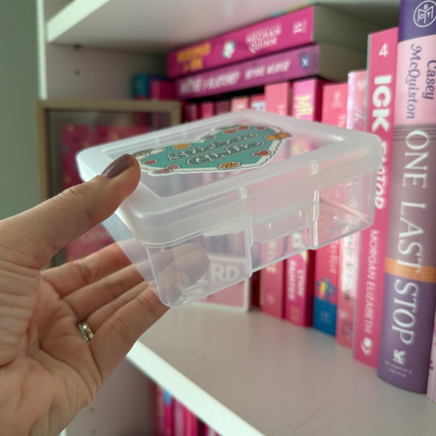 Sticker Girlie Heart Storage Box | Kindle Stickers Holder | Sticker Storage Box | Sticker Box | Gift for Book Lover | Organizer for Stickers