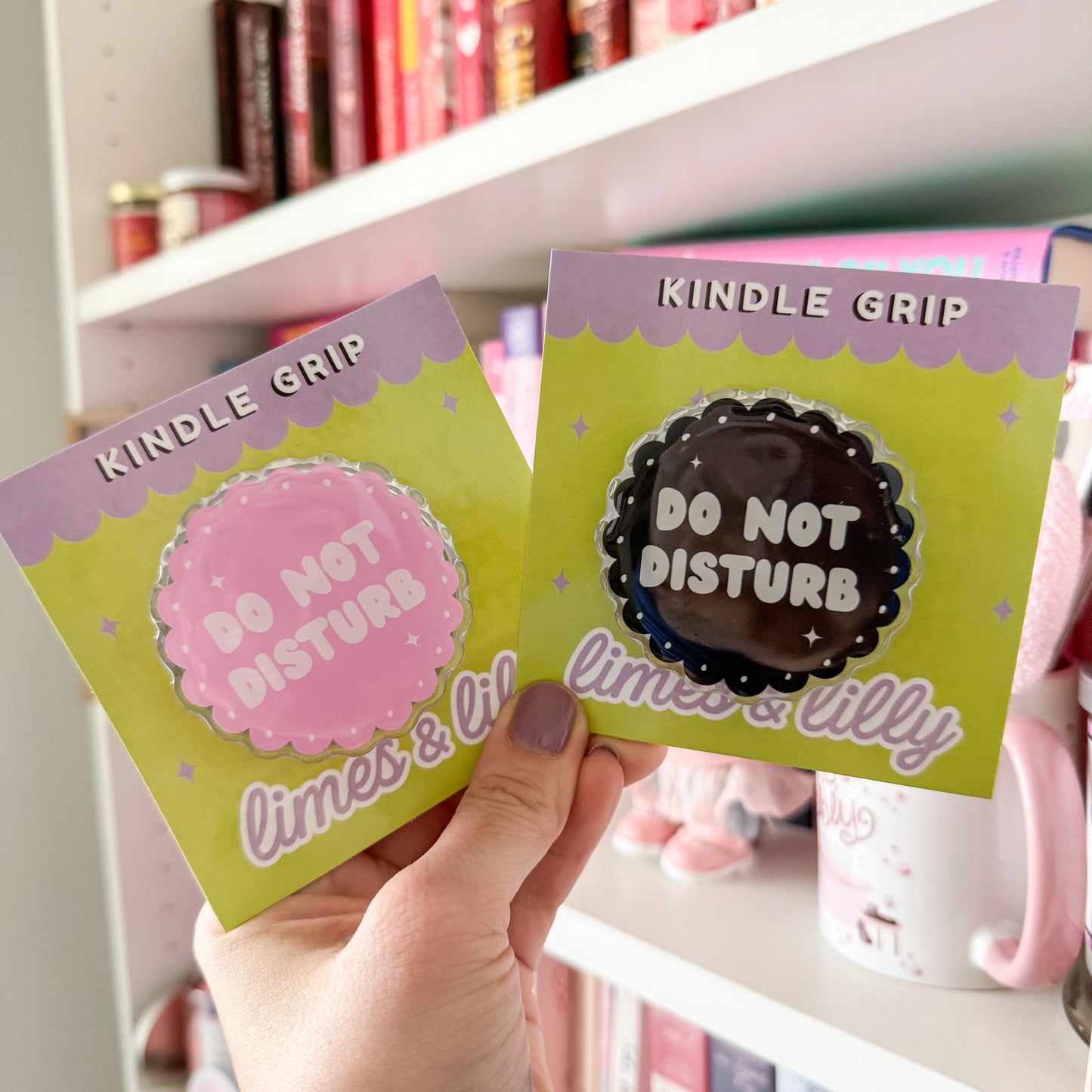 Do Not Disturb Pink Scallop Circle Magnetic MagSafe Kindle Grip | Pop Grip | Kindle Accessories | MagSafe Kindle Grip | Phone Grip