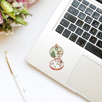 Christmas Time Festive Polly House Vinyl Sticker | Christmas Stickers | Holiday Stickers | Kindle Stickers | Water Bottle Stickers